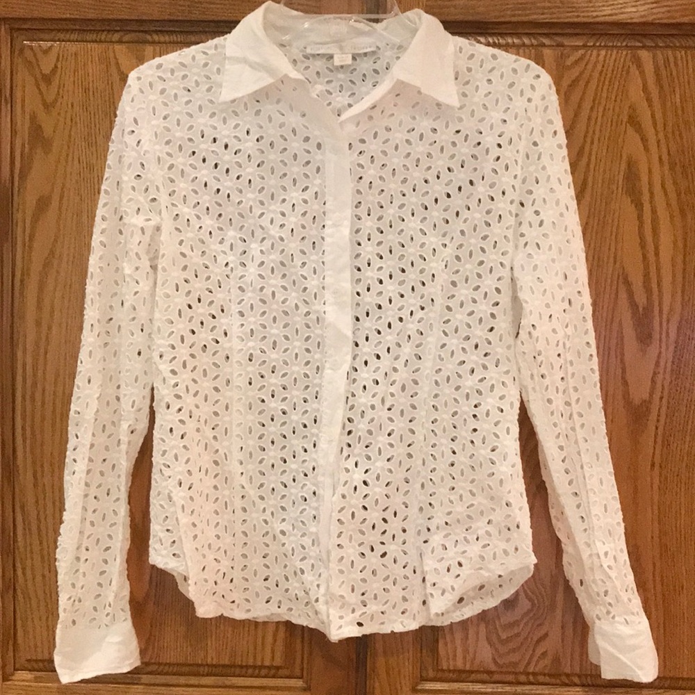 Boston Proper White Button Down Blouse